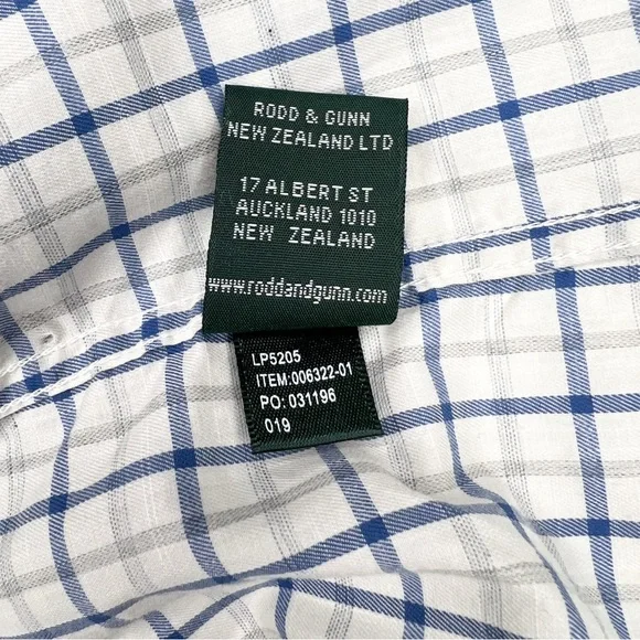 Rodd & Gunn Leefield Long Sleeve Sports Fit Plaid Button Down Shirt size XL NWT - Picture 9 of 11